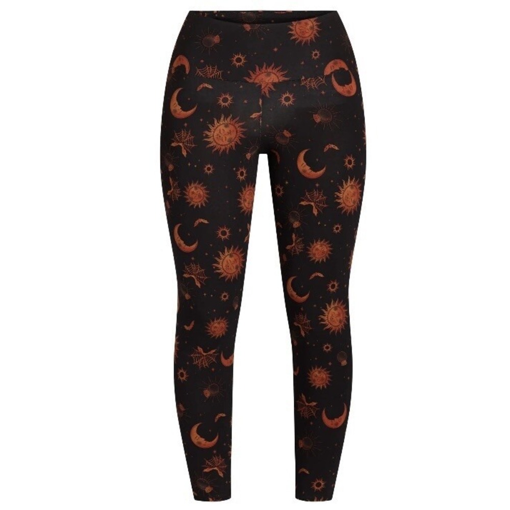 No Boundaries Junior Halloween Leggings XS 0-2 New with Tags Orange Sun Black